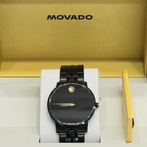 Movado Museum Classic Quartz Black Dial Men's Watch 0607626 - NEW w/ Box
